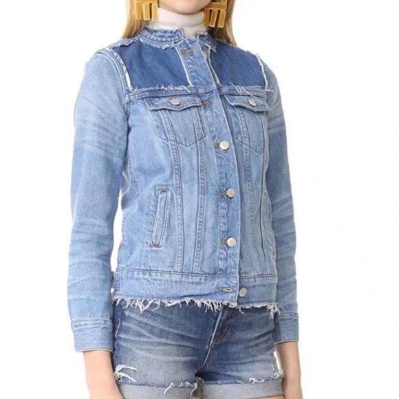 Madewell Patchwork Raw Hem 100% Cotton Denim Jean Jacket XS - Picture 8 of 10